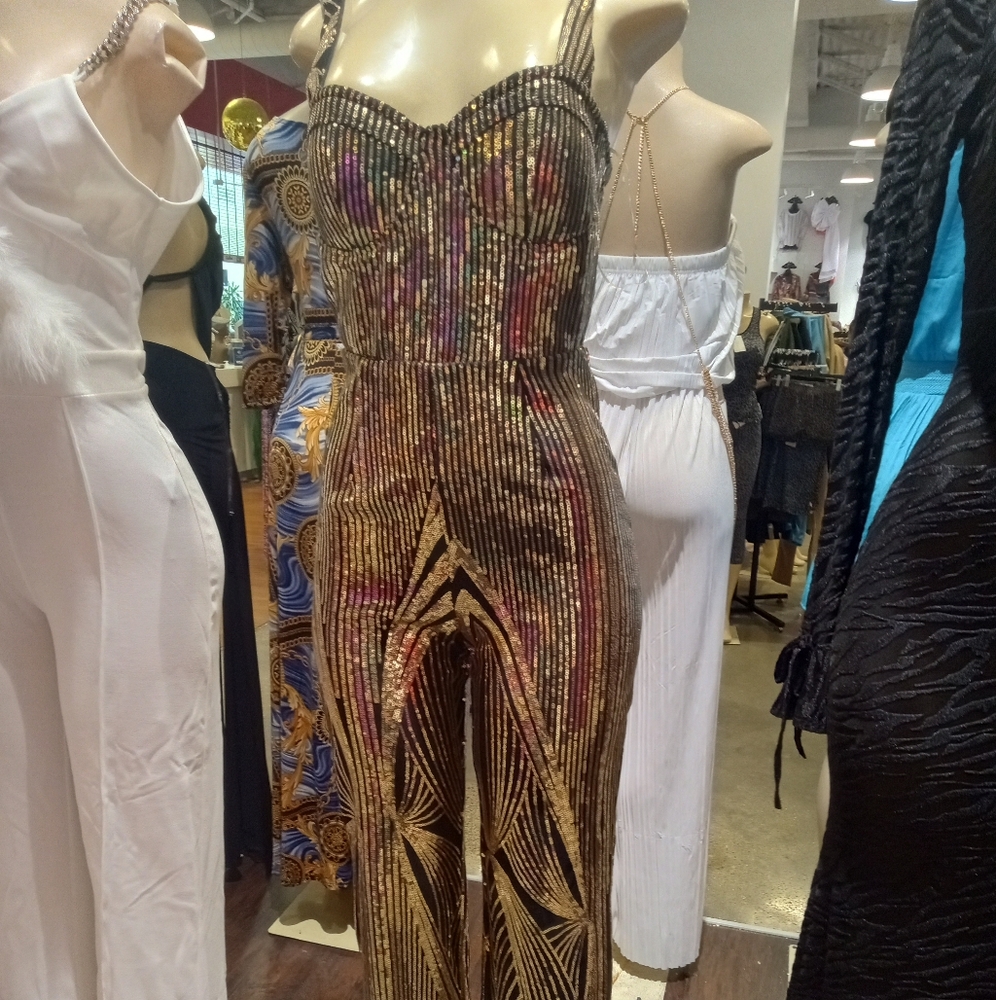 Gold Sequin Jumpsuit